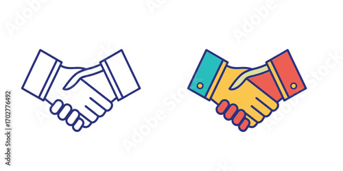 Handshake icon representing agreement partnership and successful collaboration business symbol vector