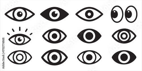 Realistic eye icon with lashes