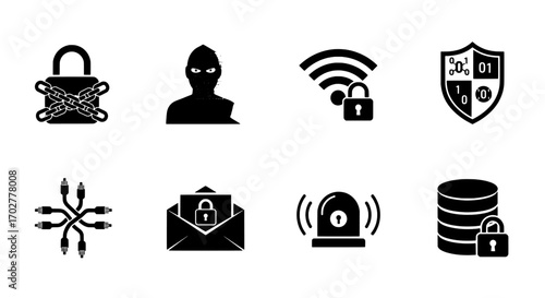 Security and Protection Icons for Digital Safety