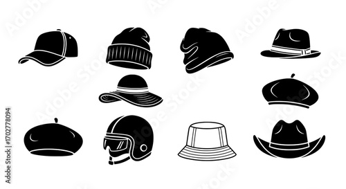 Diverse Headwear Collection Hats, Beanies, Caps, and Berets