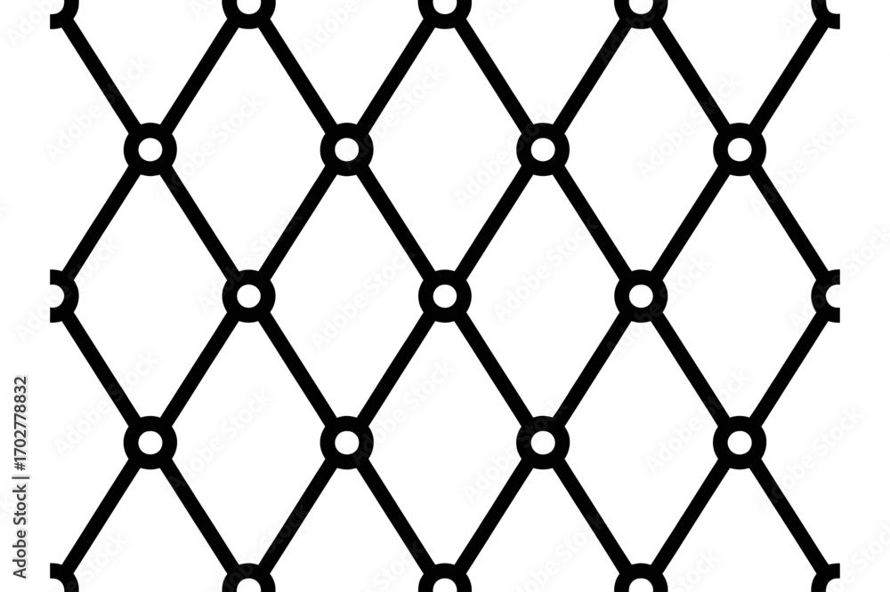 Naklejka premium A geometric pattern of interconnected circles and diagonal lines forming a diamond grid design
