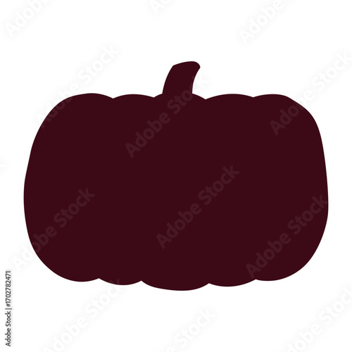 Pumpkin, squash, autumn vegetable isolated on transparent. Hand drawn vector illustration. Silhouette design. Halloween, Thanksgiving, harvest festival traditional holiday element, seasonal clip art
