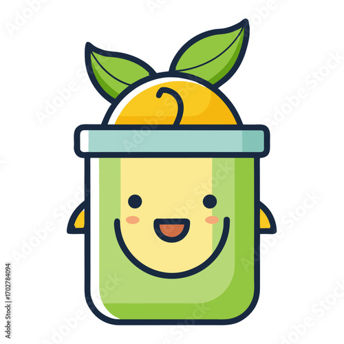Compost Bin Cartoon Vector Icon on Transparent Background