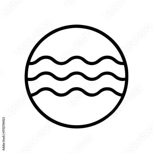 Water Element Symbol Shape-Based Outline Icon, Monochrome, Transparent Background