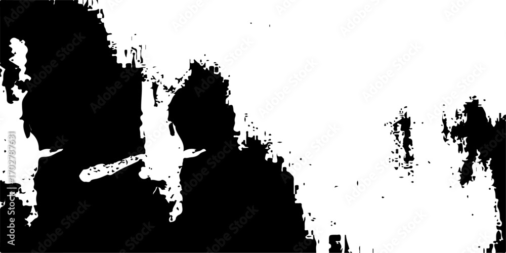 Obraz premium Silhouette of a man and woman vector illustration with a dirty black ink splat grunge border design