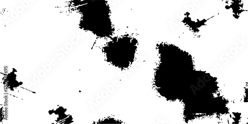 Grunge black ink splat with a dirty paint splash texture