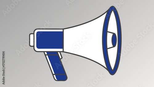 Minimalist a blue megaphone loudspeaker announcement