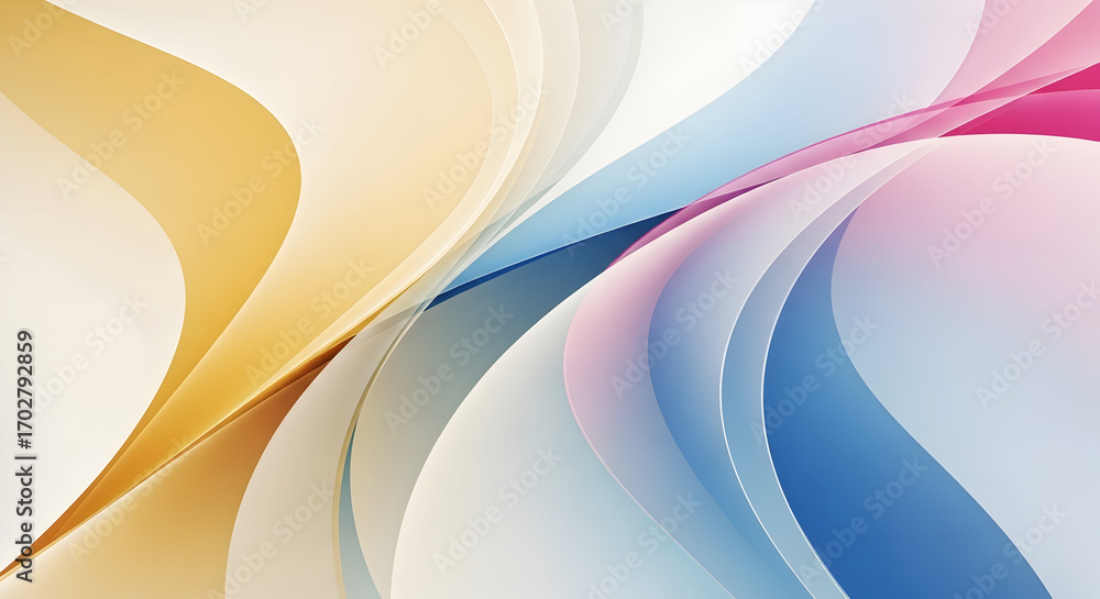 Fototapeta premium Abstract swirling pastel paper waves background