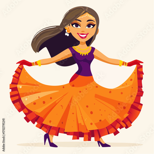 vibrant salsa dancer vector illustration for performance and cultural branding