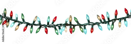Christmas lights garland with multicolored bulbs