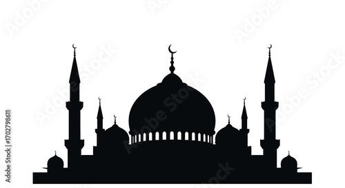Mosque Dome Silhouette – Islamic architecture, minimal vector