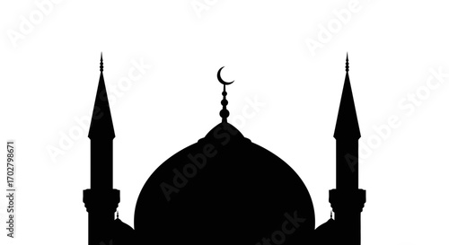 Mosque Dome Silhouette Vector