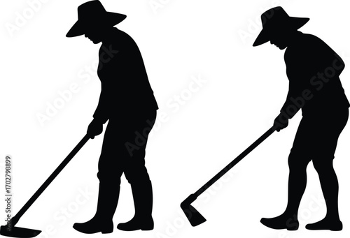 Black silhouette vector illustration of people playing sports like skiing, ice hockey, and golf