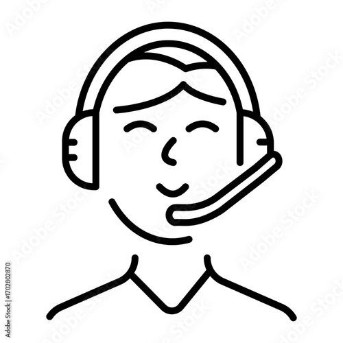 A linear icon depicting a gaming headset