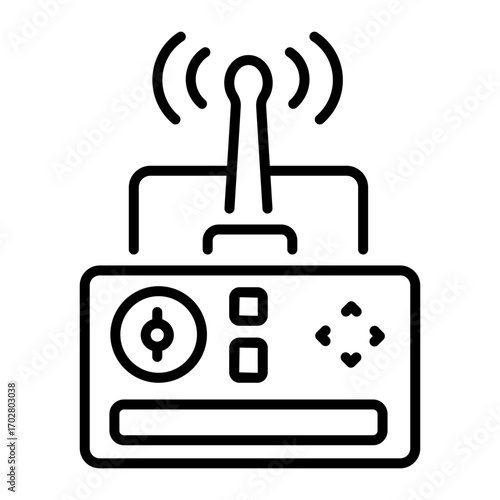 A line style icon showing a remote control
