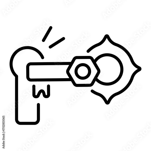 A line style icon depicting a key