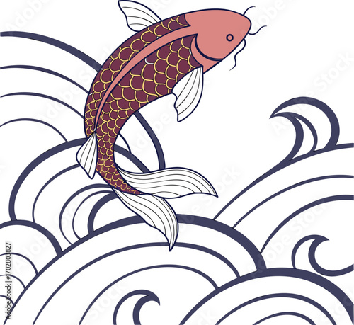 Black silhouette of a marine animal for a tribal tattoo design