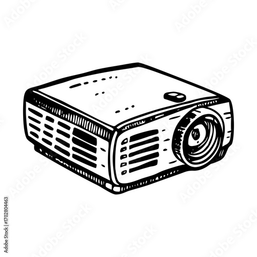A sketchy style illustration representing projector