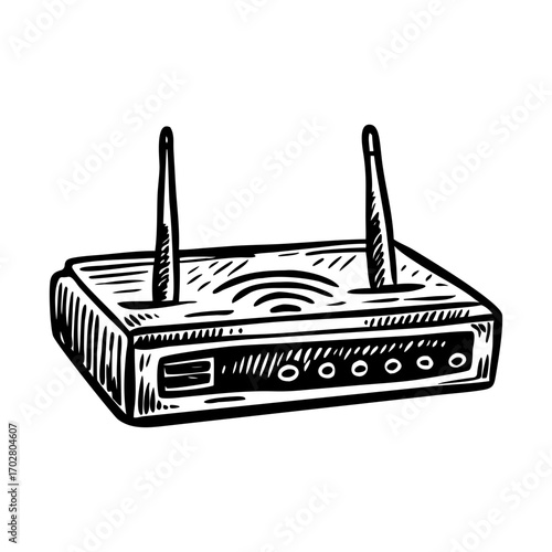 A sketchy style illustration representing router 