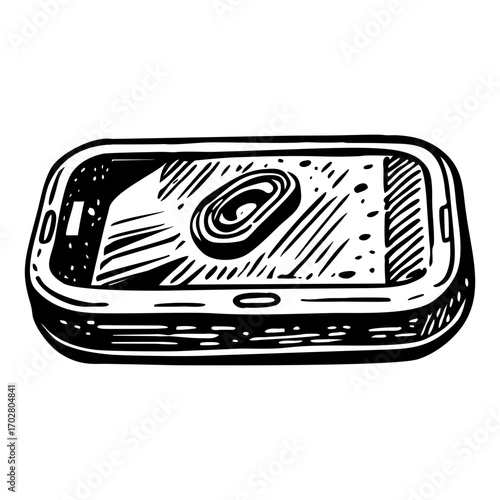 A glyph style illustration depicting wireless charger