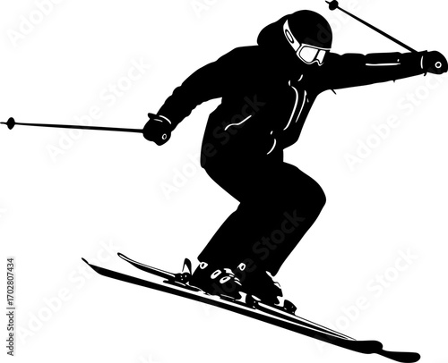 Skiing silhouette, Skier silhouette, Ski silhouette, Skier vector set, Skiing svg, Snowboarding silhouette, Winter sport silhouette