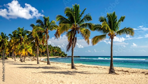 Tropical beach with palm trees