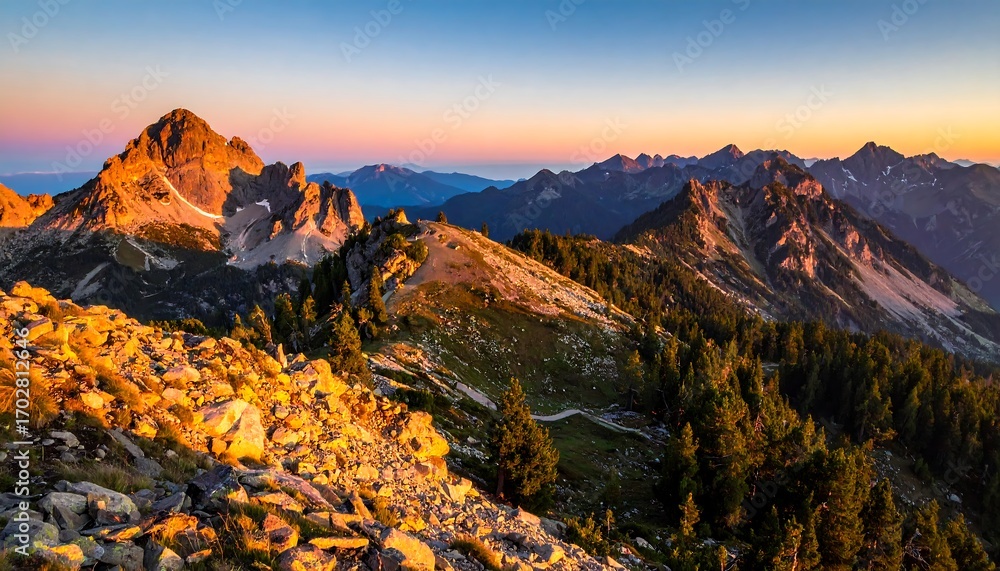 Obraz premium Mountain vista at sunrise (5)