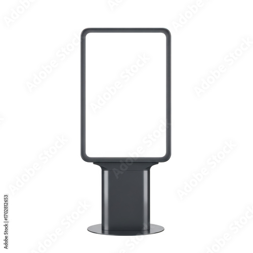 Modern digital advertising display kiosk with blank screen for outdoor or indoor marketing