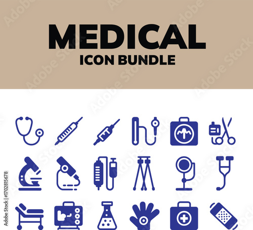 Medical healthcare science equipment icons vector