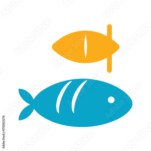 Bread and Fish Symbolizing Gods Blessing on White Background