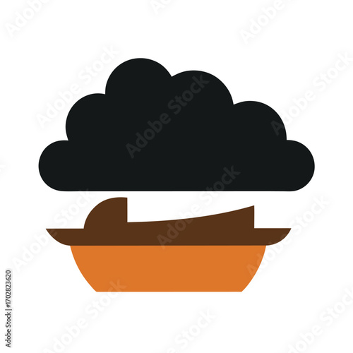 Ark with Storm Clouds in Sky on White Background