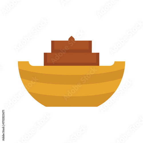 Ark as Symbol of Salvation on White Background