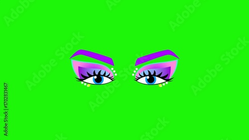 Whimsical and fun lashes with purple, pink, and white eyeshadow for unique beauty looks and playful makeup concepts, perfect for creative projects and vibrant designs