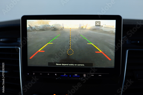 Reverse Camera Feed Displayed on Modern Car Screen