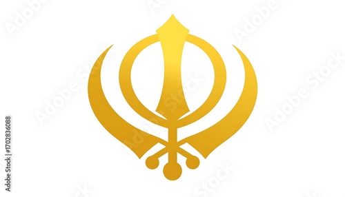 Gold religious symbol on white background
