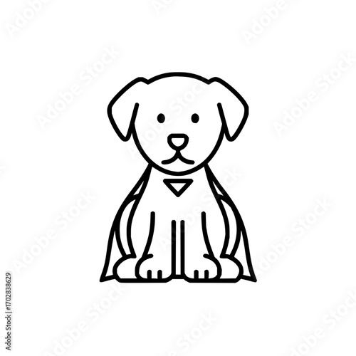 Cartoon dog vector illustration cute puppy drawing pet animal graphic design simple line art adorable icon 100