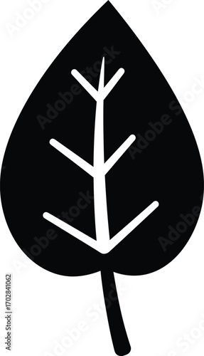 leaf,leaves a black silhouette of a single leaf, featuring a prominent central vein and several branching secondary veins