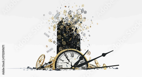 A shattered time: Exploring the abstract visualization of fragmented temporality and its gears