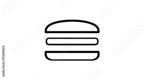 Burger illustration representing fast food culinary delight minimalist design concept black