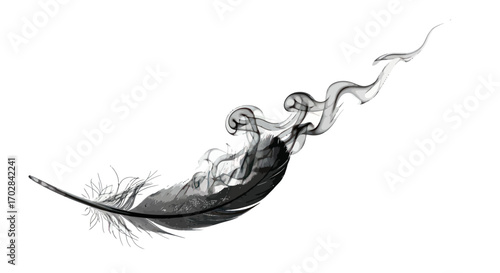 Feather Transformation: Evoking Mystery and Metamorphosis Through Ethereal Smoke Trails