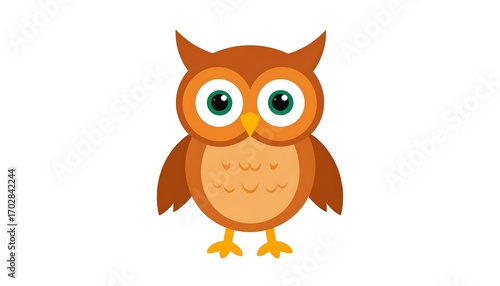 Cute cartoon owl on white background