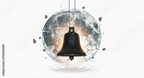 Fractured moon's echo: A resonant symbol of change and shifting realities unveiled