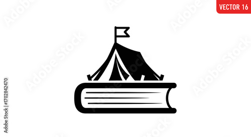 Imaginative tales unfolding from the pages of a book a literary expedition icon