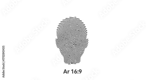 Unique Identity: A fingerprint forming the silhouette of a human head concept
