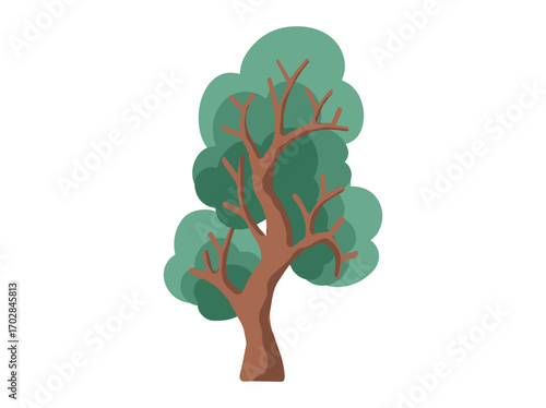 Jungle Tree cartoon Background Illustration