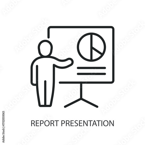 Report presentation thin line vector icons.