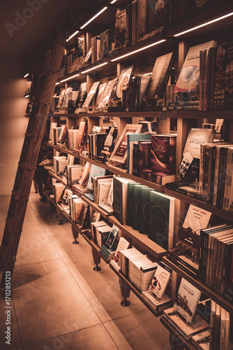 old books in a library