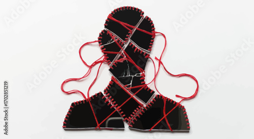 Reconstructed affection artistic interpretation of mending broken emotion on a canvas