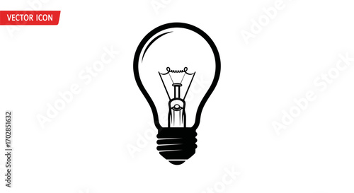 Vintage style light bulb illustration isolated on white background idea generation vector design