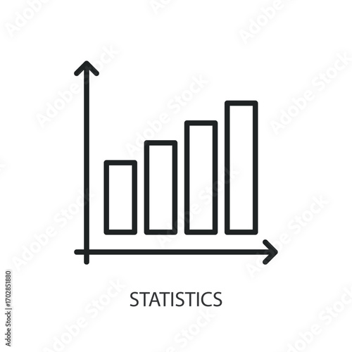 Statistics thin line vector icons.